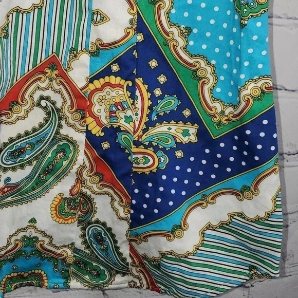 Van Heusen Multi Pattern Paisley Polka-dot Shirt Size XL - Picture 7 of 11